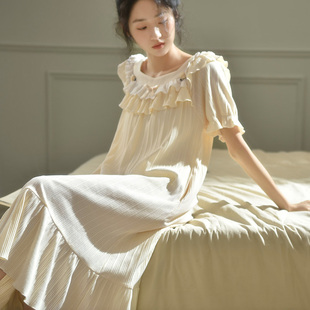 马克公主睡裙夏季女款柔软纯棉，甜美公主风，法式连衣裙大码长款睡衣