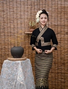 西双版纳傣族民族服装女上衣长裙传统傣族裙生活套装日常装