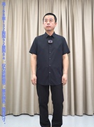 黑色短袖衬衫男普洛克51.1粘纤45.8聚酯微弹商务半袖衬衣