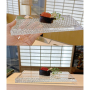日本进口板前寿司板怀石料理餐具刺身烤串盘omakase玻璃寿司盘