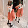 女童春装连衣裙2024韩版卡通中大儿童装网红卫衣长袖公主裙子