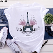 Eiffel Tower T Shirt巴黎埃菲尔铁塔T恤女超火薄款欧美潮酷