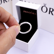Pandora潘多拉水滴925银戒指女简约情侣对戒男女戒指190945CZ