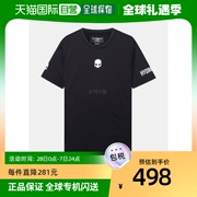 韩国直邮HYDROGEN上装T恤男女款黑色圆领徽标骷髅头印花休闲短袖