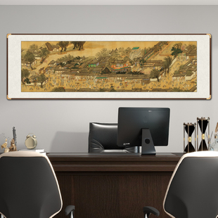 客厅装饰画新中式国画山水画，清明上河图挂画全景图，名画富春山居图