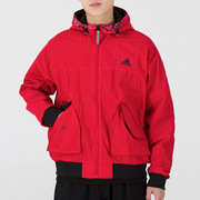 阿迪达斯红色外套男装2022新年款运动服本命年梭织连帽夹克HC0267