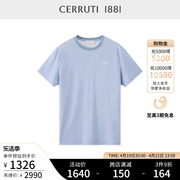 cerruti1881男装夏季休闲多彩棉质，桑蚕丝短袖字母t恤c4570ei091