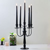 欧式复古铁艺烛台摆件高级黑色，中古蜡烛架家用餐桌，香薰装饰蜡烛台