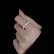 自律素圈细戒指男女小众，设计慎独秋冬高级感食指尾戒小指银色指环