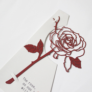 玫瑰花精密加厚不锈钢情人节金属生日刻字创意书签学生用