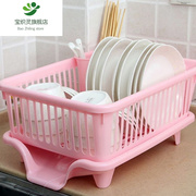 厨房置物架 塑料碗柜大号沥水碗架碗筷餐具收纳架 带盖放碗碟篮子