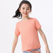 儿童速干衣短袖t恤跑步运动羽毛球训练服透气上衣女童夏季瑜伽服