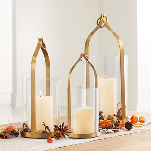 欧式蜡烛台摆件北欧浪漫烛光，晚餐道具金色，轻奢铁艺蜡烛灯餐桌蜡台