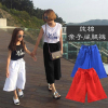 2023韩国女童夏装七分裤，纯棉阔腿裤白色短裤，休闲裤亲子母女装裤子