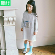  锦小和和amber韩国童装女童春季连衣裙儿童2023长袖裙子