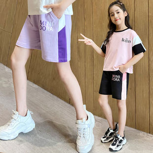 女童短裤夏季时尚韩版运动裤，11中大童薄款洋气，12-15岁女孩五分裤