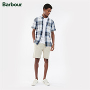barbourcroft男士夏季经典格纹短袖休闲舒适衬衫