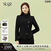 SUSSI/古色23冬商场同款黑色收腰短外套气质通勤风羊毛短外套女