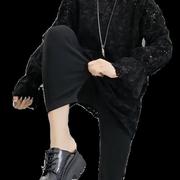 香港timo梨形身材修身显瘦弹力，九分小脚裤，春季大码女黑色铅笔裤