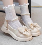 女童鞋2024夏季儿童演出白色，小皮鞋女孩中大童洛丽塔公主单鞋