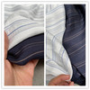 韩国白色藏青色精致条纹提线微透天丝混纺春夏设计师衬衫裙子布料
