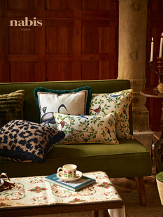 蜡笔派英式鹦鹉抱枕氛围感复古客餐厅沙发靠垫美式提花靠枕腰枕