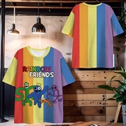 彩虹朋友t恤短袖衣服夏季儿童怪物3D数码上衣Rainbow friends男装