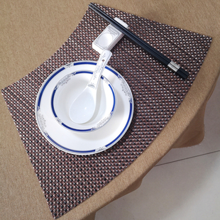 新中式小尺寸圆桌扇形餐垫家用餐桌垫餐厅餐具垫盘垫隔热垫可水洗