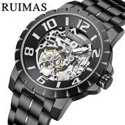 手表高档钢带全自动机械手表6784时尚男瑞马仕RUIMAS镂空商务