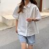 夏季白色韩版宽松休闲显瘦体恤，衬衫短袖女百搭洋气慵懒风上衣