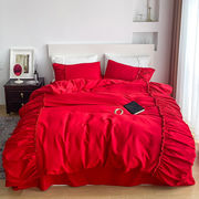 馨景乐被子被芯+四件套+枕芯结婚床上用品一整套全套大红四件套枕