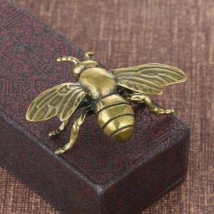 手工铜创意蜜蜂做旧仿古铜器书房办公室装饰送礼工艺品收藏摆件*