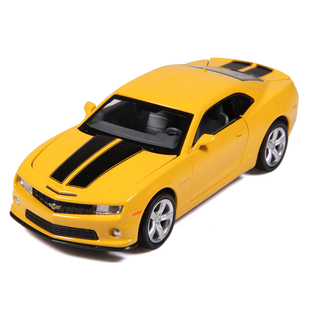彩珀成真1 32合金黄色雪佛兰科迈罗大黄蜂赛跑车模型声光儿童玩具