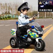 儿童电动摩托车三轮车，警车男孩女孩宝宝电瓶，遥控充电玩具车可坐人
