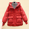 红色亮闪闪羽绒棉服女短款2023冬季韩版宽松加厚保暖棉衣外套