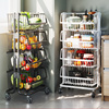 厨房果蔬菜收纳筐可移动置物架，落地小推车客厅，浴室多层储物整理架