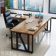 老板办公桌实木电脑桌家用带柜单人办公桌椅，组合经理大班台