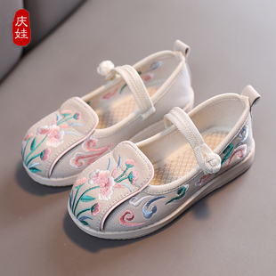 汉服鞋子女童马面裙鞋绣花鞋，老北京布鞋，儿童宝宝古风手工鞋