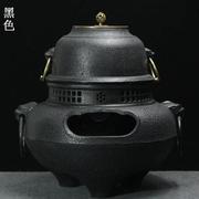 唐代煎茶煮茶器鬼面风炉铸铁炉，炭火铁壶煮茶炉火钵风釜功夫