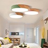 北欧木艺马卡龙(马卡龙)圆形，led卧室吸顶灯温馨简约现代个性客厅实木灯具