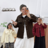 大码港风复古水洗牛仔短外套女春季新款胖mm宽松遮肉工装夹克上衣