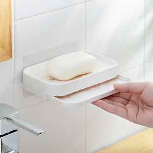 壁挂式沥水肥皂盒吸盘置物架浴室卫生间免打孔香皂架欧式创意皂盒