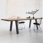 欧式复古工业风办公桌实木会议桌，简易餐桌电脑工作台长桌写字书桌