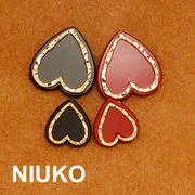 NIUKO 精致黑红色爱心形金属纽扣高档女装西服大衣钮扣子辅料外套