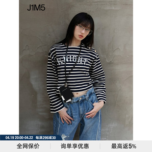 J1M5买手店 YCH 23SS春夏印花条纹长T恤宽松设计师品牌女