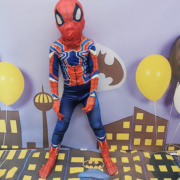 香港万圣节服装cos表演服 儿童蜘蛛侠小学生卡通可爱加帽子套装