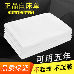 白床单纯白色床单全棉加厚单人宿舍学生制式白床单被套三件套
