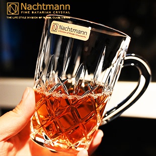 德国进口水晶玻璃耐热水杯家用咖啡杯茶杯带把啤酒果汁水晶杯
