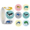 500贴卷可爱卡通鲸鱼贴纸，儿童玩具包装装饰不干胶标签贴便利贴