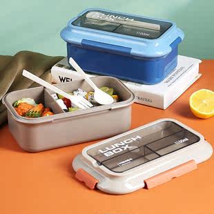 304不锈钢饭盒分格，便当盒学生带饭餐盒加热保温三格餐具可爱餐盘
